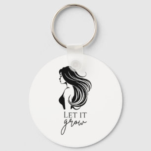 Hair Length Check Growth Chart Womens _1  Keychain
