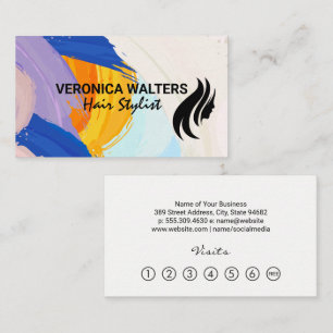 Hair Logo   Artistic Brush Strokes Loyalty Card