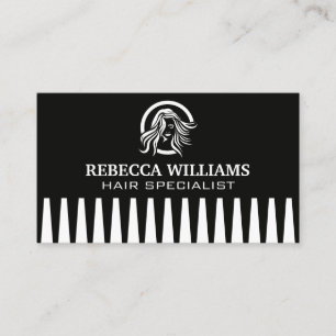 Hair Logo   Comb Background Business Card