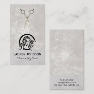 Hair Logo Salon Scissors Business Card