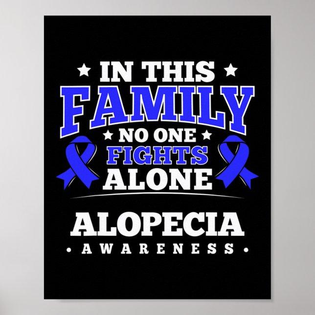 Hair Loss Awareness Ribbon Alopecia Areata Survivo Poster (Front)