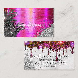 HAIR MAKE UP Glitter Sparkling Business Card