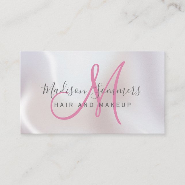 Hair Makeup Artist Iridescent Pearl Shimmer  Business Card (Front)