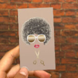 Hair & Makeup Artist Natural Hair Salon Business Card<br><div class="desc">Modern Gold Scissor Natural Hair Stylist Business Cards.</div>