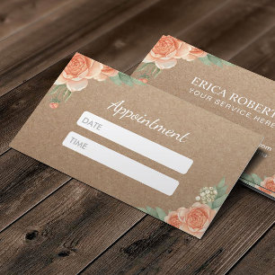 Hair & Makeup Artist Rustic Floral Appointment Card