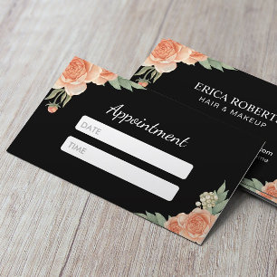Hair & Makeup Artist Vintage Floral Appointment Card