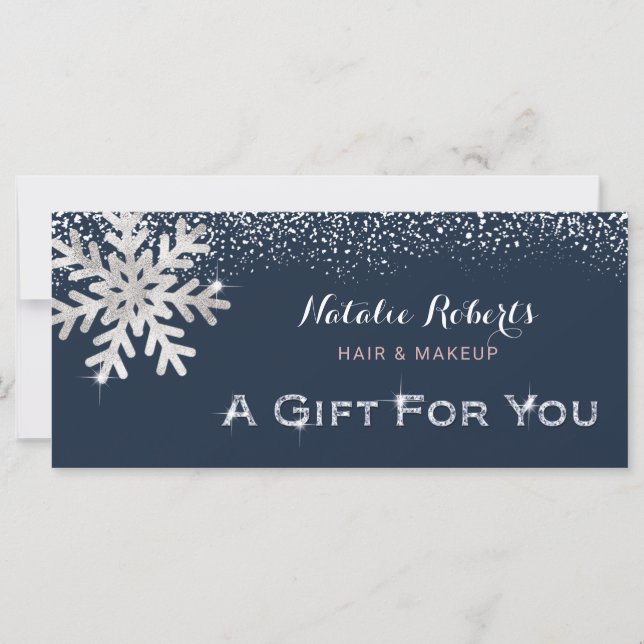 Hair Makeup Beauty Salon Winter Gift Certificate (Front)