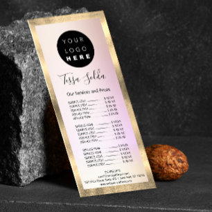 Hair Makeup Body Skin Care Logo Beauty Studio Ombr Rack Card