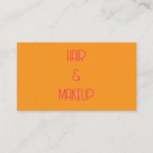 Hair & Makeup Hairstylist Orange Pink Colorful Business Card