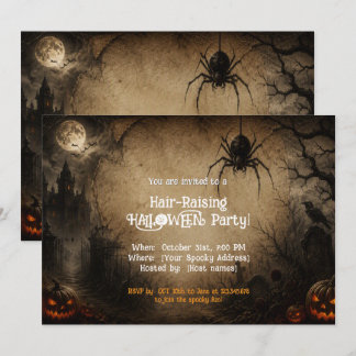 Hair-Raising Haunted Manor Halloween Party  Invitation