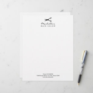 Hair salon and barber shop custom letterhead