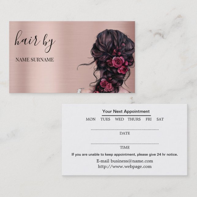 Hair Salon Appointment Business Card (Front/Back)