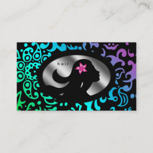 Hair Salon Appointment Card Floral Woman