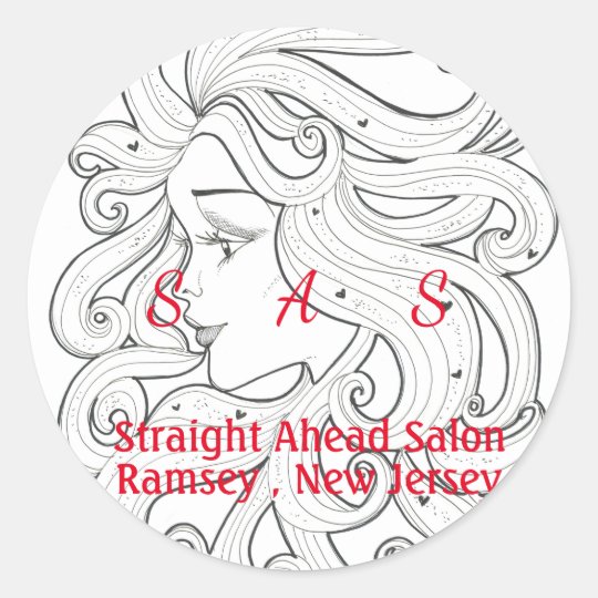 Hair Salon Beauty Classic Round Sticker