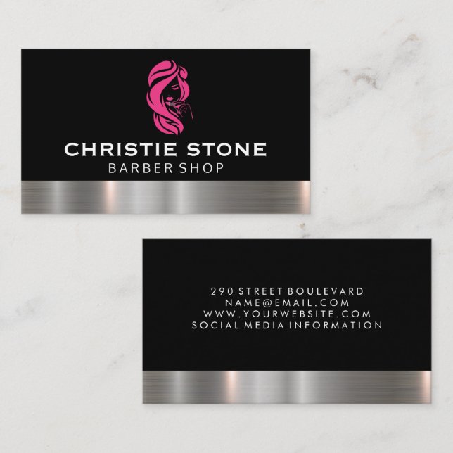 Hair Salon Beauty Logo Business Card (Front/Back)