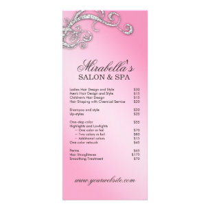 Hair Salon Beauty Rack Card Jewellery Swirl Pink