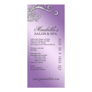Hair Salon Beauty Rack Card Jewellery Swirl Purple