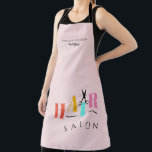 Hair salon big typography scissors hairstylist apron<br><div class="desc">Trendy big HAIR typography colourful red,  yellow,  mint blue,  and pink letters with scissors making a modern hair salon hairdresser elegant plain pink blush apron.               Easy to personalize with your details!</div>