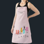 Hair salon big typography scissors hairstylist apron<br><div class="desc">Trendy big HAIR typography colourful red,  yellow,  mint blue,  and pink letters with scissors making a modern hair salon hairdresser elegant plain pink blush apron.               Easy to personalize with your details!</div>
