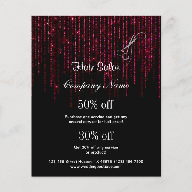 Hair salon business personalized flyer (Front)