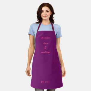 Hair Salon Employee Hairstylist Business Purple Apron