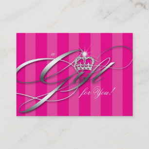 Hair Salon Gift Certificate Pink Stripes Crown