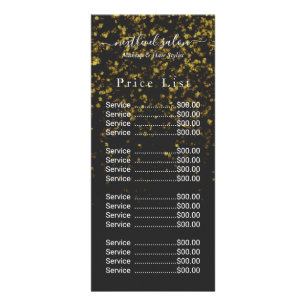 Hair Salon Gold Elegant price rack card