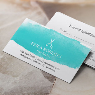 Hair Salon Hairstylist Appointment Watercolor Card