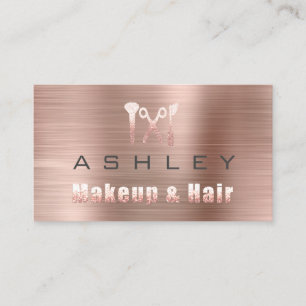 Hair Salon Makeup Artist Appointment Grey Rose Business Card