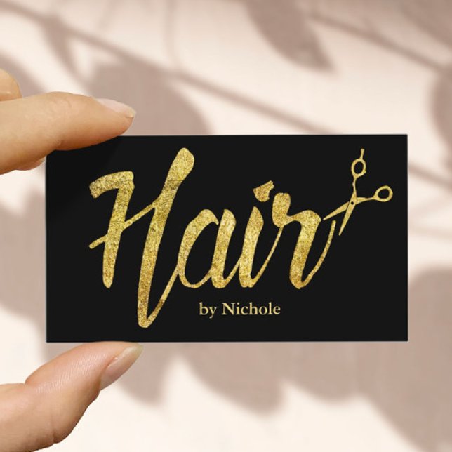 Hair Salon Modern Gold Typograpy Appointment Card (Creator Uploaded)