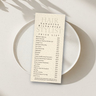 Hair Salon Nails Makeup Lashes Boho Price List Rack Card