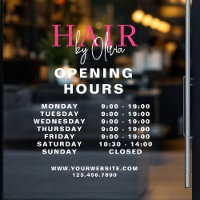 Hair Salon Pink Business Opening Hours White
