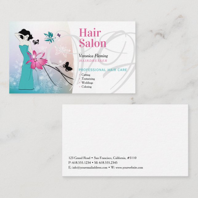 Hair Salon | Professional Business Card (Front/Back)