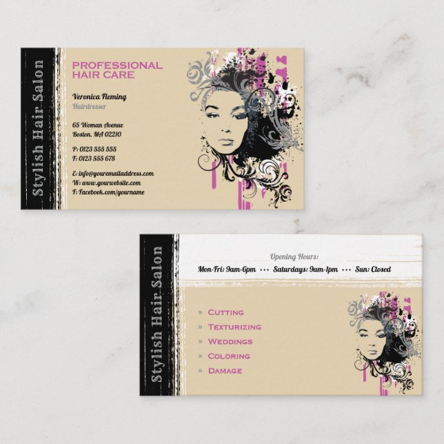 Hair Salon | Professional Business Card (Front/Back)