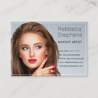 Hair Salon Social Media Custom Beauty Photo Business Card