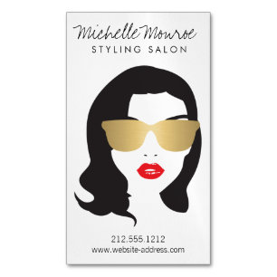 Hair Salon, Stylist, Beauty Girl Magnetic Business Card