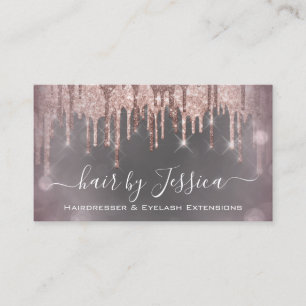 Hair Salon Stylist Hairdresser Grey Drips QRCode Business Card