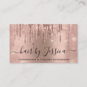 Hair Salon Stylist Hairdresser Nails Makeup Rose Business Card