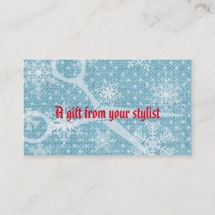 Hair salon stylist holiday coupon gift card xmas