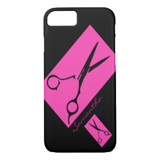 Hair salon stylist pink black iPhone 7 case