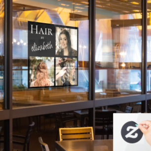 Hair Salon Stylist Script 3 Photos Black Window Cling