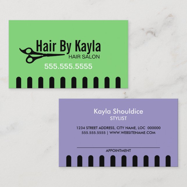 Hair Salon Stylist with Appointment Light Green (Front/Back)
