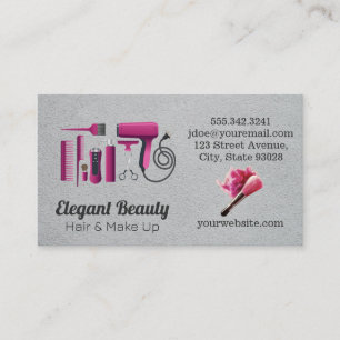 Hair Salon Tools   Beauty Make Up Business Card