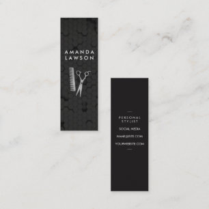 Hair Salon Tools   Hexagonal Pattern Mini Business Card