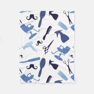 Hair salon tools pattern fleece blanket