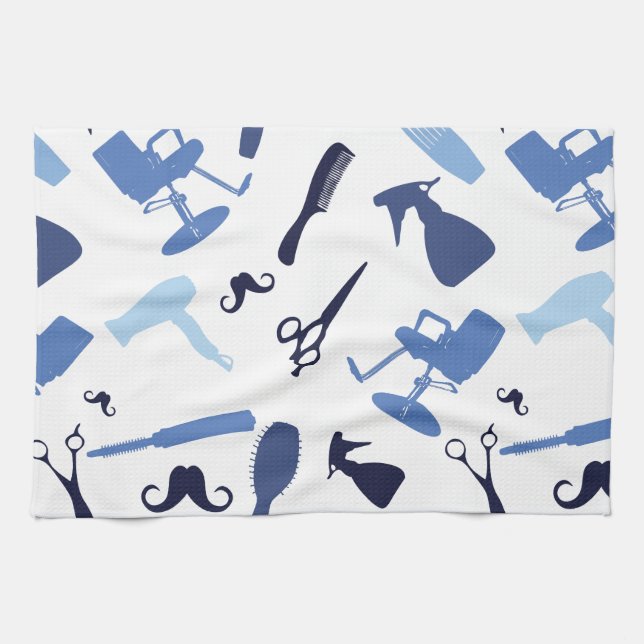 Hair salon tools pattern kitchen towel (Horizontal)