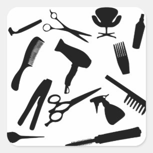 Hair Salon Tools   Square Sticker