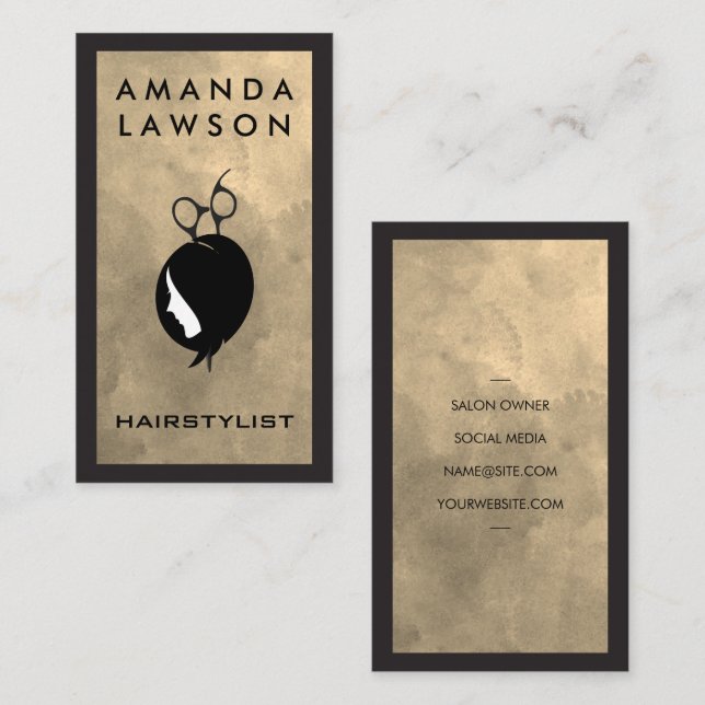 Hair Scissors Logo | Modern Stylish Business Card (Front/Back)