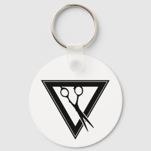 hair scissors triangle keychain