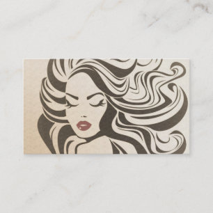 Hair Styling Hair Extensions Curly Hair Sepia Red Business Card